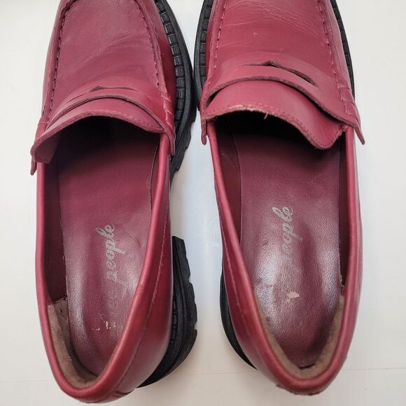 Free People Burgundy Loafers - Picture 6 of 8